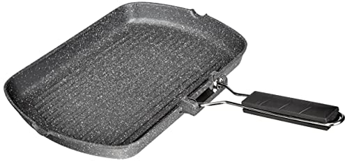Tognana Grill Rettangolare con Manico Pieghevole Mythos, Alluminio, Grigio, 1