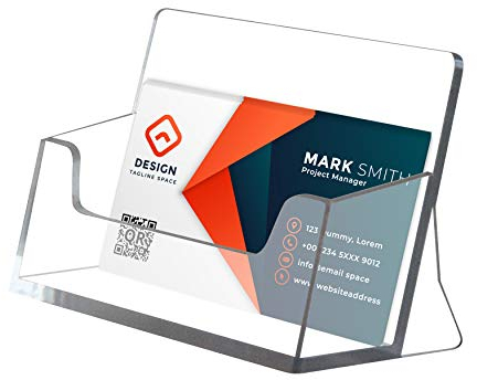 DISPLAY SALES Visitenkartenhalter transparent | 40 Stück | Visitenkartenetui glasklar | Kartenhalter aus Acryl im Querformat | Postkartenständer Visitenkartenhülle