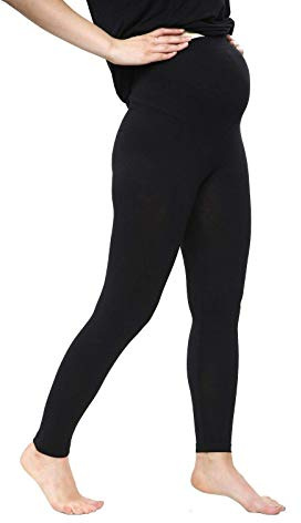 FAIRY TRENDZ LTD Mothers Maternity Pregnant Women Leggings Stretchy Full Length Pregnancy Tights UK 8-20 (Black UK 8)
