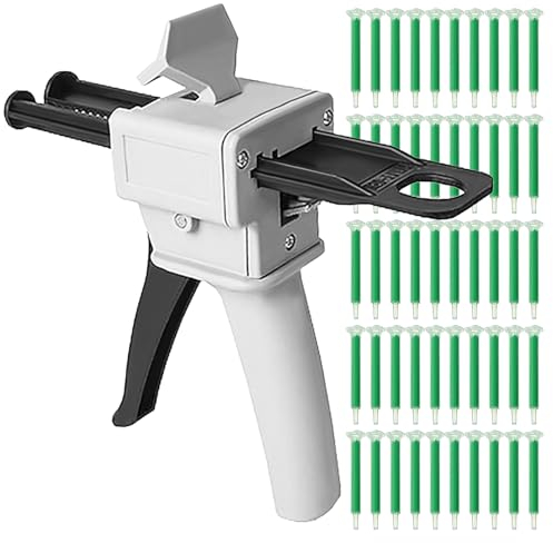MAGIIN 50 ml AB Epoxid klebepistole Griff Klebstoff gemischt 1: 1 & 2: 1 Griff Spread Dispensing Gun (Klebepistole + 50 Schlauch)
