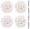 NAKUPENDA Boutons en Céramique 4 Pièces Boutons de Tiroir en Céramique Fleur de Fleur Ros Boutons de Meubles Rose en Porcelaine pour Tiroirs Armoires Portes de Placard (Blanc)