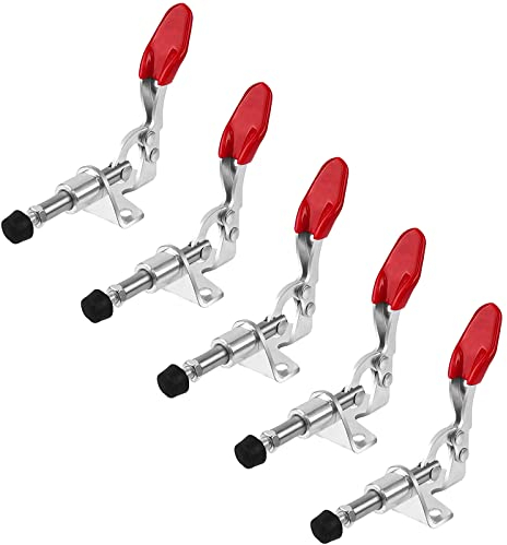 DMZK 5 Pcs Abrazadera de Palanca Horizontal, Cierre de Metal GH-301AM Bloqueo de Tensión, para Cajas de Gabinete, Puerta de Maletero, Liberación Rápida Herramienta, 45kg/99lbs