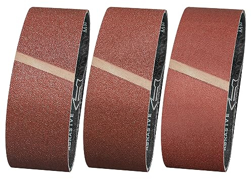 Sruhrak slipband 100 x 915 mm – 12 stycken bandslipband, 4 stycken kornstorlekar 60/80/120 slipbandsset, för slipning, filning, slipning och rostning