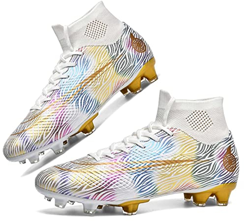 HESBITEUL Herren Fußballschuhe High Top Spikes Jugend Outdoor-Training Fußballschuhe Professionelle sportliche Sportschuhe Turf Trainer
