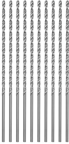 QUARKZMAN 10 Stk Extra Lange Spiralbohrer 2.5mm HSS Bohrspitze mit Schnellstahl Gerade Schaft Bohrkronen 120mm Länge für Metall Holzwork Plastik Alulegierung