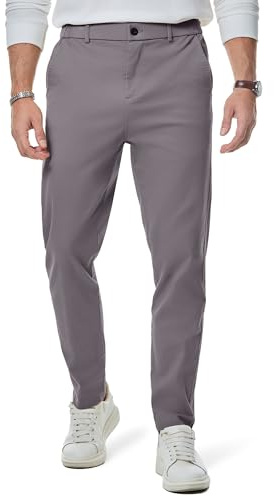 Elegancity Mens Chino Trousers Slim Fit Tapered Leg Dress Pants Cotton Twill Chinos Smart Casual Stretch Pants with Pockets