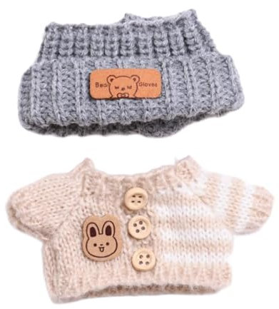 Labubu Puppenkleidung, Zubehör, Puppenoutfit, Pullover Und Mütze für Foto Requisiten, Braun