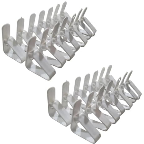 PARENCE - Set de 28 Pinzas para Mantel de plástico - Robusta y versátil Pinza para Mantel - 4,5 CM, Blanco - 28 Piezas