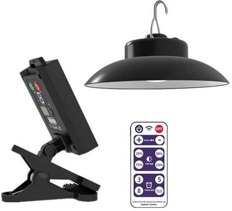 Lampada solare per ombrellone - Lampada da patio impermeabile a morsetto, LED ricaricabile | Facile installazione con ganci, illuminazione esterna per da ombrellone, per giardino ed eventi in