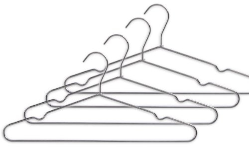 Zeller 17146 Kleiderbügel, 4-er Set, Metall, Länge 40 cm alu