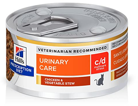 Hill's Prescription Diet c/d Multicare Stress Urinary Care Chicken & Vegetable Stew Canned Cat Food, 2.9 oz, 24-pack wet food
