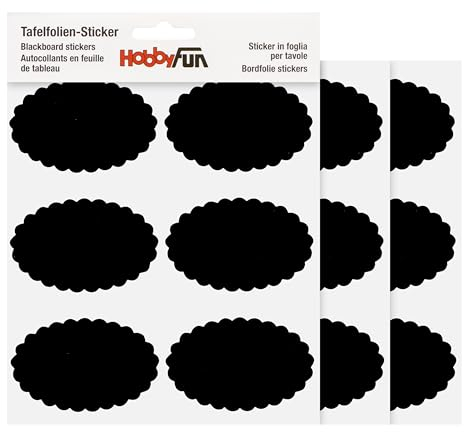 Film autocollant pour tableaux Ovale - ondulé, 3 feuilles de 6 pièces