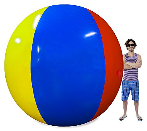 Sol Coastal Beach Behemoth Giant Beach Ball, Huge Inflatable Ball Made of Thick, Durable 30-mil Vinyl with Reinforced Seams - Big 12 Foot Diameter Ball with Secure Airtight Valve for Beach Volleyball