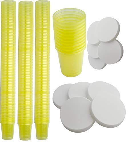 480 Bicchieri per Medicinali con 480 Coperchio Bicchiere da Shottino Bicchiere per Medicinali Bicchiere da Liquore Diversi Colori Medi-Inn - giallo