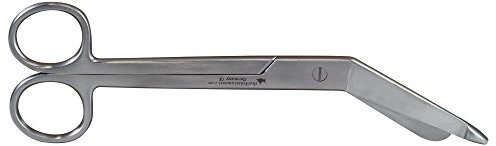 SANISMART | PROFI Verbandschere nach Lister | 18 cm | Kniegebogen & abgewinkelt | Rostfreier Edelstahl | Mattiert & präzise