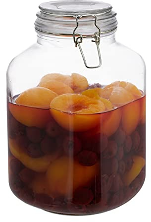 Relaxdays Barattolo di vetro, confezione da 4, 3 litri, conserve, grande vaso, ermetico, chiusura impermeabile con pinza, XXL, trasparente
