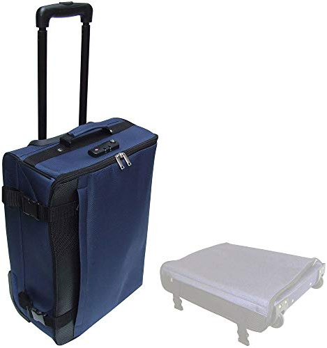 Eurotel Valise Trolley Souple Tissu - SE COMPRIME en EPAISSEUR de 28 à 12 cm