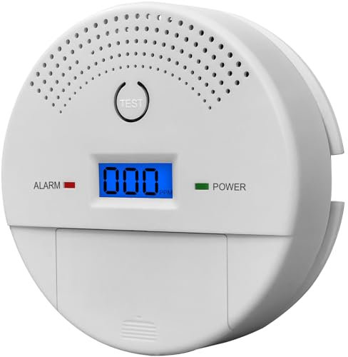 3Pack Smoke Alarm and Carbon Monoxide Detector, Smoke Alarm and Carbon Monoxide Alarm,CO Detector With Led Display Screen, And 85 Decibel Sound And Light Alarm (milk white)