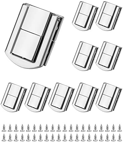 QWORK® 10 Pièces Fermeture à Levier, Loquet en Acier Inoxydable pour Boîte à Bijoux, Boîte À Vin, Tiroir, Armoire - Argent