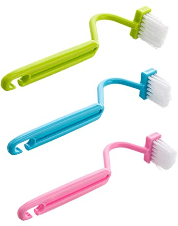 3Pcs Curved Toilet Edge Brush - Soft Bristle Toilet Brush for Under Rim
