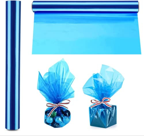Carta da imballaggio rotolo di cellophane blu 30M