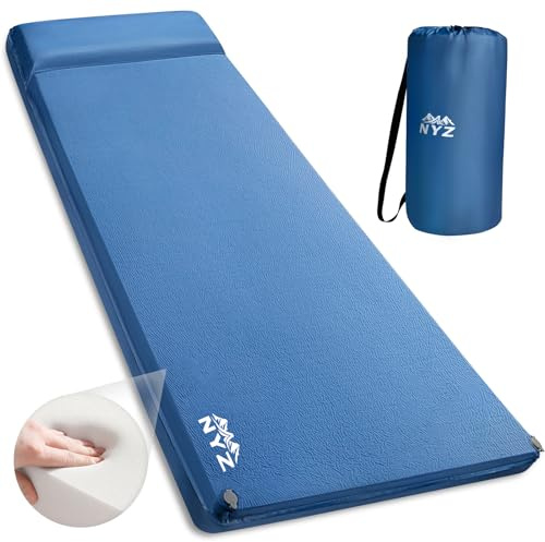 NYZ Self Inflating Sleeping Pad for Camping 3.1 Ultra-Thick Memory Foam Camping Mattress 20s Quick Inflation Camp Mat with Pillow Waterproof 4-Season for Camping Travel Tent Car