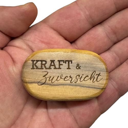 Handschmeichler aus Olivenholz Kraft & Zuversicht personalisierbar (ohne persönliche Gravur)