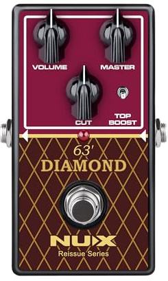 NU-X | The Reissue Series 63 Diamond Pedal | Emulate the Classic British 30-Watt Class-A Valve Amplifier Overdrive Tone Sound with Ease, Mimics the Original Amplifier's Functionality
