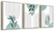 hyidecorart Quadri Verde Salvia Pianta Boho Cornice di Legno Camera Da Letto, Quadro Astratte Linee Moderno Botaniche Fiori Nordico Minimalista Soggiorno Ufficio e Bagno