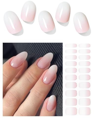 Wahrshei Vernis Autocollant UV | Rose Dégradé Autocollant Ongle Gel UV | 20pcs Film pour Ongles Autoadhésif | Gel Nail Stickers, Autocollants et Pochoirs Pour Nail Art