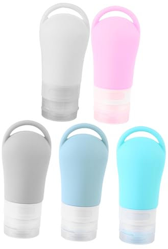 minkissy 5pcs Nachfüllbare Reise Flüssigkeit Toiletry Flaschen Leck Spender Behälter