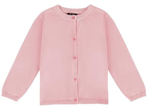 Soudittur Cárdigan Clásico para Niña Uniforme Escolar Algodón Chaqueta de Punto para Niña Manga Larga Suéter Cárdigan Ligero