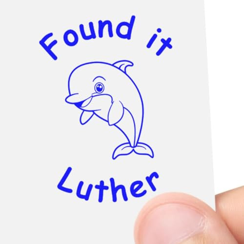 Wood Handle Dolphin Discovery Geocache Stamp - Premium Geocaching Stamp for Outdoor Adventures, Team Building Activities, Creative Exploration - Geocache Enthusiasts - Size 3/4 - Use with Stamp Pad