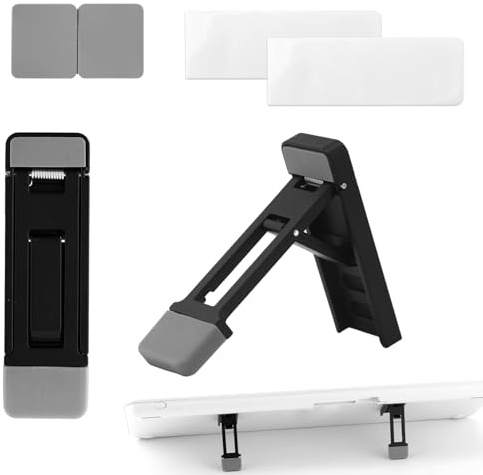 Gosknor 2pz Supporto Regolabile Tastiera Pieghevole per Scrivania, Inclinazione Regolabile & Portatile Mini Piedini Laptop Alzatastiera Ergonomico Computer con Gommini Antiscivolo (Nero)