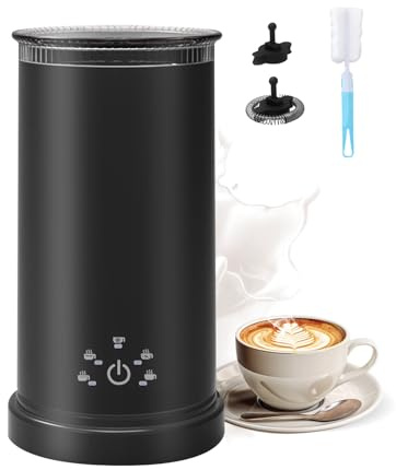 5 in 1 Electric Milk Frother and Milk Steamer, 500W Hot & Cold Foam Maker, 450ml Milk Warmer and Hot Chocolate Maker, Silent Operation & Auto Shut-Off, Gifts for Coffee, Latte, Cappuccinos Lovers