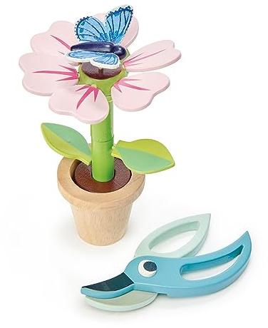Tender Leaf Toys Flower Gardening Set: Educational and Fun Pretend Play for Kids Fun for Children 3+ (Blossom Pot)