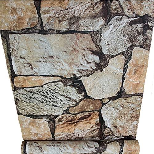 SOPHIE LAURENCE Love Your Walls Textured Natural Stone Brick Wallpaper Easy Paste The Wall Wallpaper (Beige)