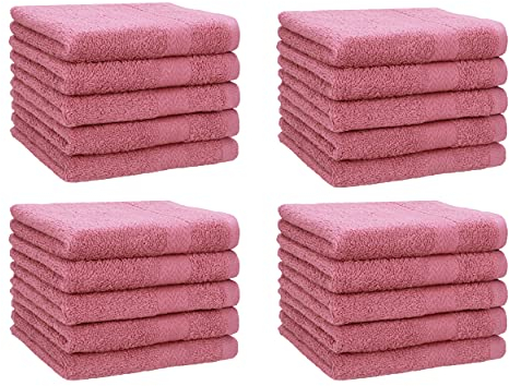 Betz 20 Stück Gästehandtücher Premium 100% Baumwolle Gästetuch-Set 30x50 cm Farbe Altrosa