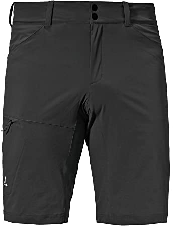 Schöffel Herren Shorts Danube M, wasserabweisende Radlerhose, schnell trocknende Fahrradhose mit Bundverstellung, black, 52