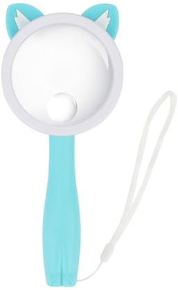 Children Handheld Magnifying Glass for Student Kids Exploring Nature, Scientific Experiment Insect Animal Plant Leaves Observation Reading (Kitten Style 1Pcs)