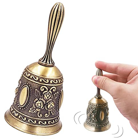 PW TOOLS Handglocke, Hand Glocke, Klingel für den Restaurantservice, Tischglocke Handglocke Handglocke Klassische Handklingel Glocke für Schule, Abendessen Empfang, Hotelservice, Meditationsgebet