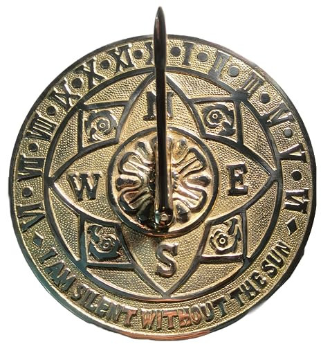 Orologio con meridiana in ottone per giardino e esterno | Orologio vintage fatto a mano in ottone grande meridiana perfetto per i propri cari | Regalo decorativo per coppie anniversario genitori nonni