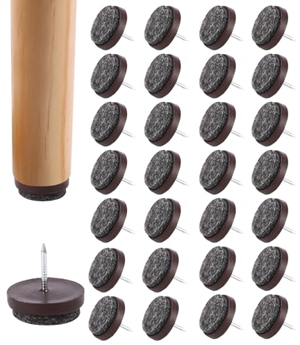 66 Piezas Clavo de Almohadilla de Mueble,Tacos para Sillas,Protectores para Patas de Mesa 22mm,Tacos sillas,Tacos de Fieltro con Clavos para Muebles de Madera Patas de Silla(Marrón)