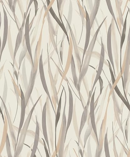 Rasch Tapet 330205 – non-woven tapet med växter och gräs i beige, brun från Paraiso-kollektionen – 10,05 m x 0,53 m (L x B):