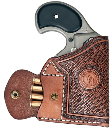 TOURBON Echtleder-Pistolenholster, kleines verdecktes Handfeuerwaffenholster mit Patronentasche