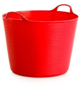 Keroppa Capazo 42 Litros Espuerta de Goma con Asas Para Obras Recolección de Frutos Fabricado en España Uso Doméstico y Profesional Robusto Resistente Rojo