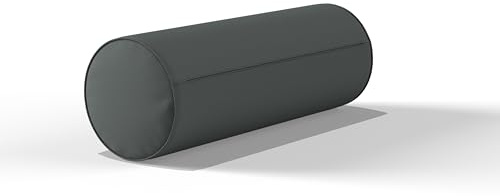 CHILIMILII Round Bolster Pillow Extra Large 25x75cm with Removable Cover (Grey)-Cervical Roll Bolster Pillow for Massage & Yoga-Hollowfibre Bolster Pillow for Stress Relief