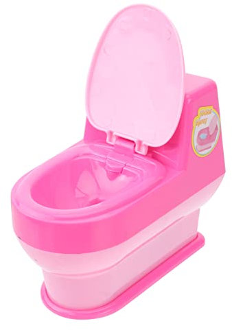 Générique 1 Pc Mini Jouets Petit Électroménager Jet Simuler Simulé De Pot Toilettes Prétendre Salle De Bains Poupée De Pot De Bébé Petite Toilette Rose Plastique