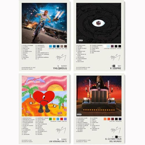 generisch Póster de baño de conejito con cubierta de álbum de edición limitada (juego de 4) sin marco de 8 x 12 pulgadas (20 x 30 cm)