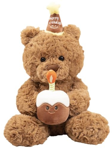 SKIPTHYBER Peluche Osito de Peluche,Peluche de Dibujos Animados Oso de Peluche con Pastel y Sombrero de Peluche decoración habitación cojín, Amigos de Peluche Suave, Peluche Oso de Peluche 30 cm